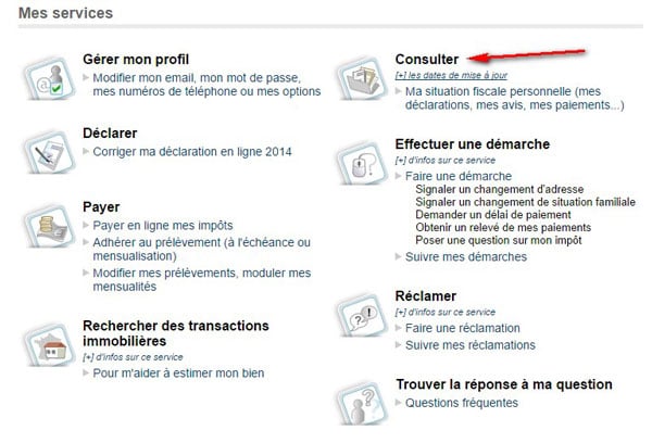 Consulter son avis d'imposition 2014 sur le site Impots.gouv.fr