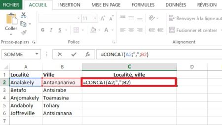 Comment combiner le texte de deux cellules Excel en une seule