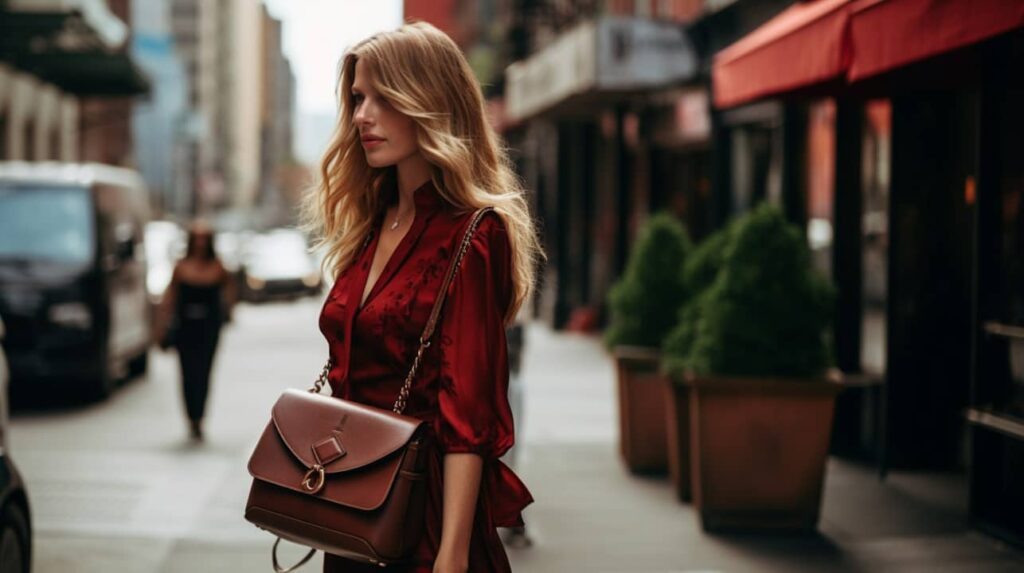 femme avec un sac à main en bandoulière 5