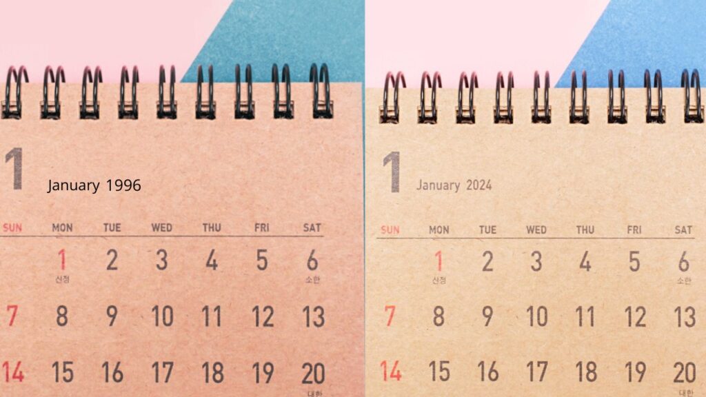 Flashback garanti le calendrier 2024 est un clone parfait de celui de 1996 !