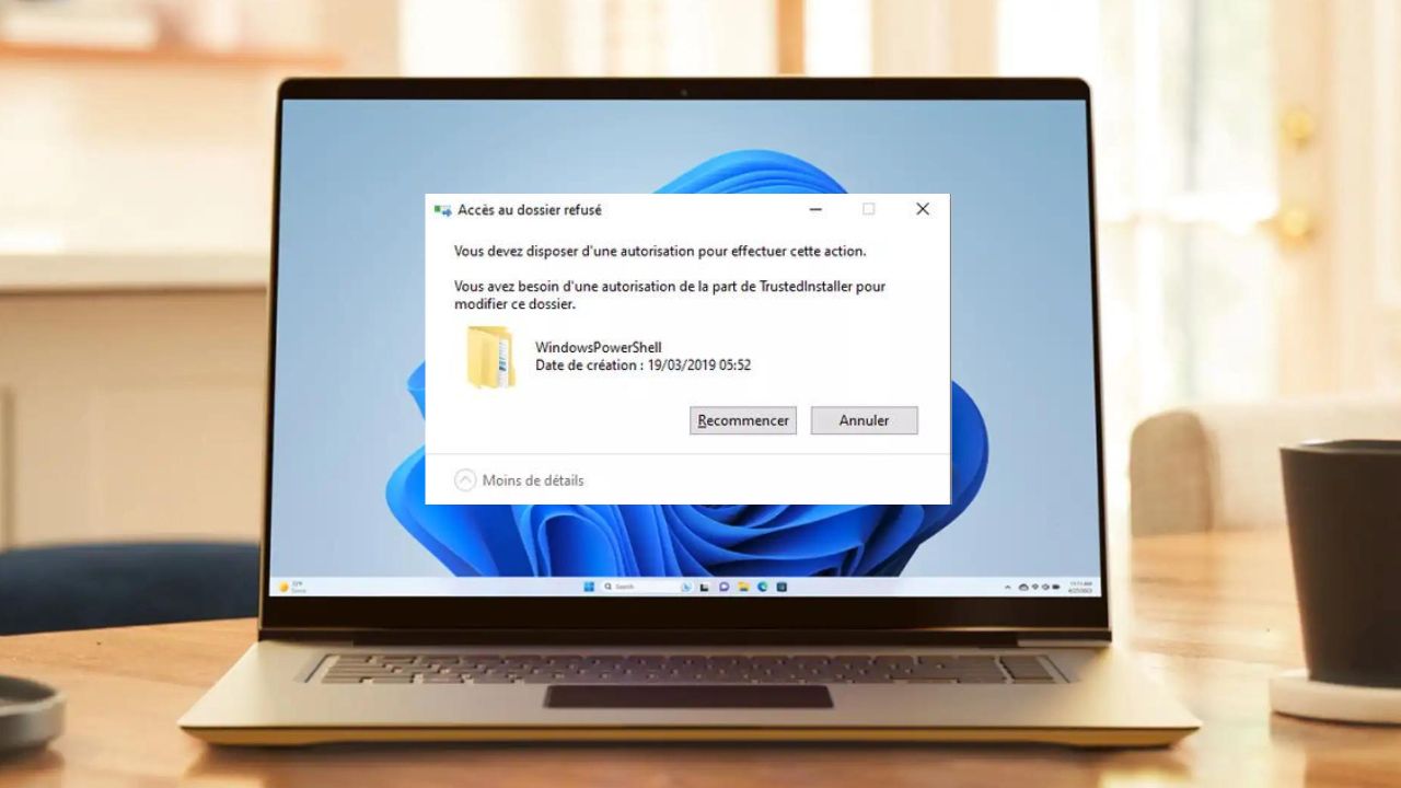 Erreur Windows : autorisations requises pour accéder à ce dossier