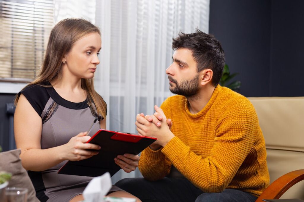Un couple en pleine communication 
non violente. 