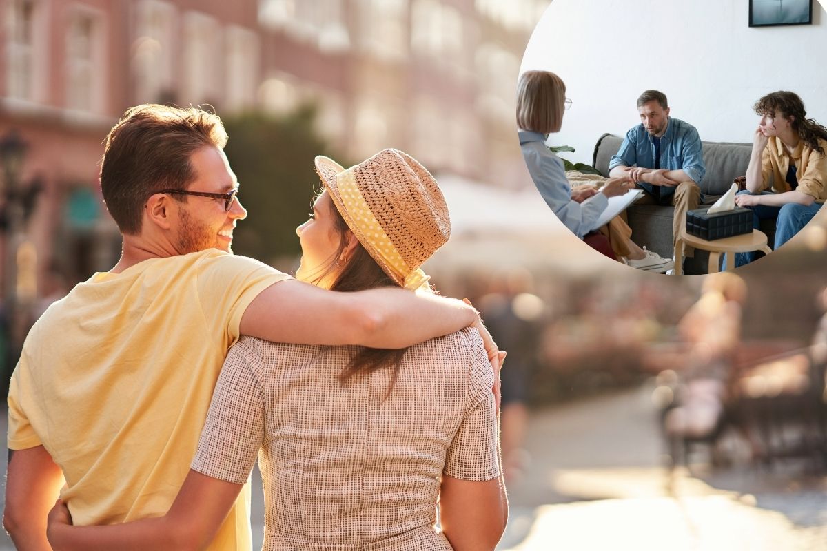 Un couple profitant de vacances en harmonie sur les conseils du psy