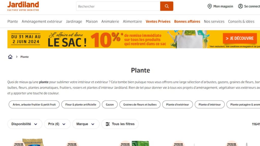 livraison achat sites plantes