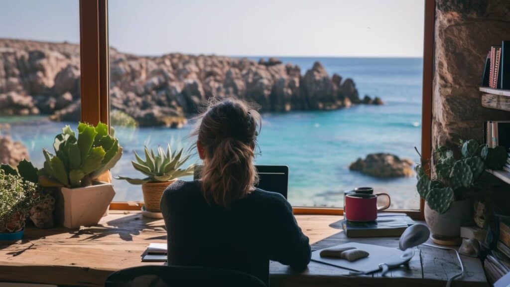 femme paysage vacances