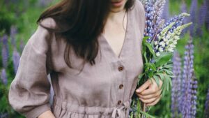 femme robe lin textile