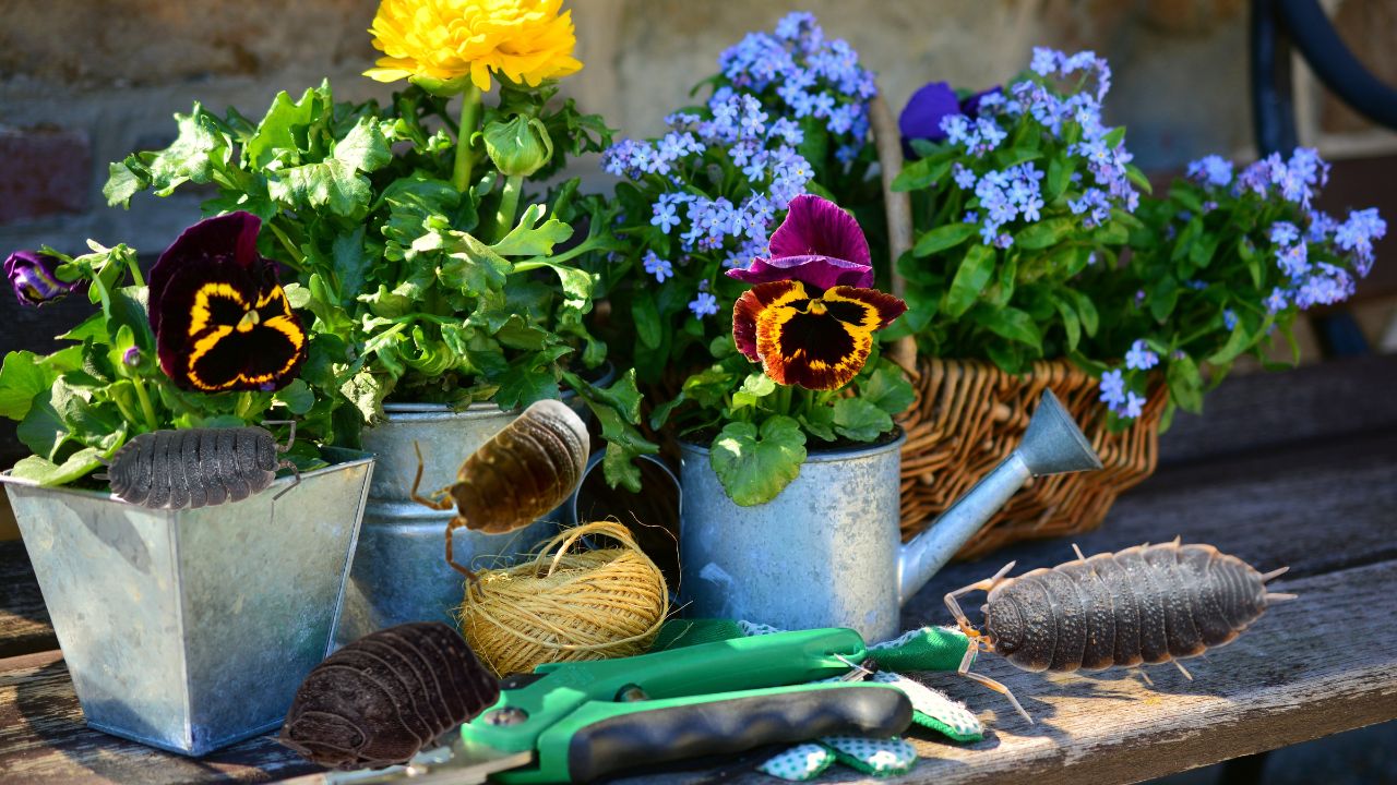 cloportes pots fleurs