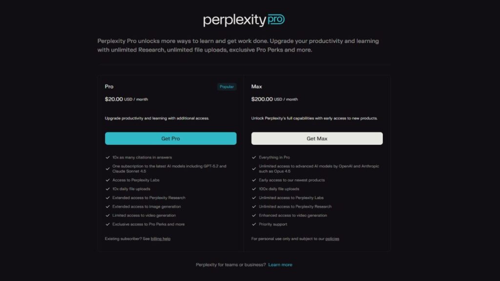 Perplexity-AI-tarif