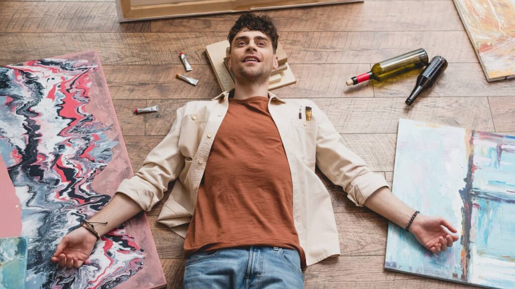 homme heureux peintures