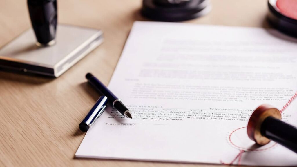 signature contrat tampon