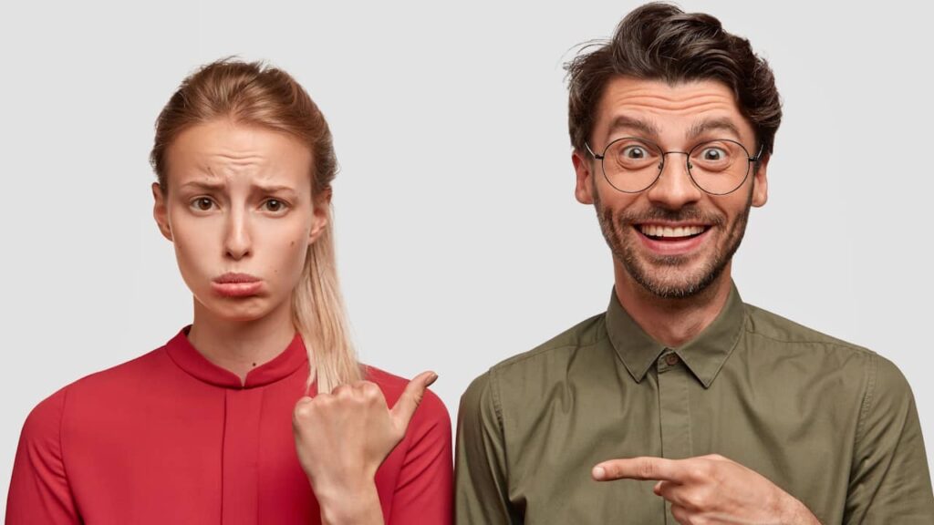 deux reactions deux emotions différentes