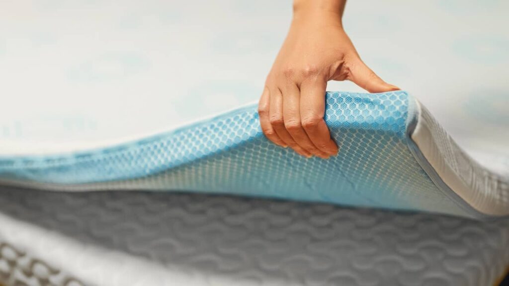 surmatelas bleu