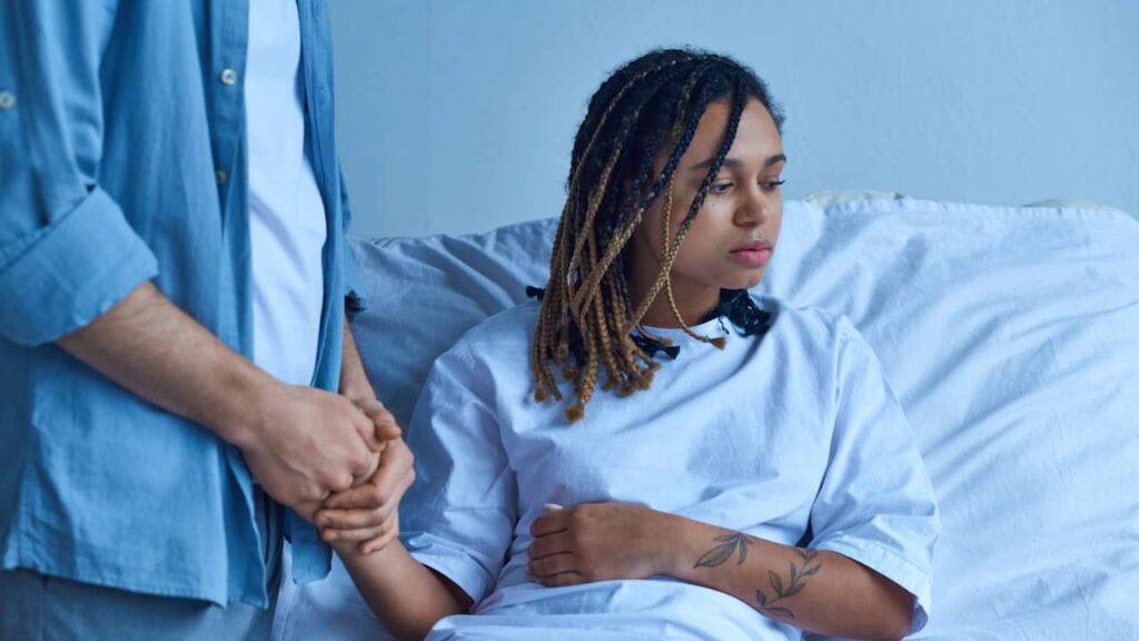 femme hopital